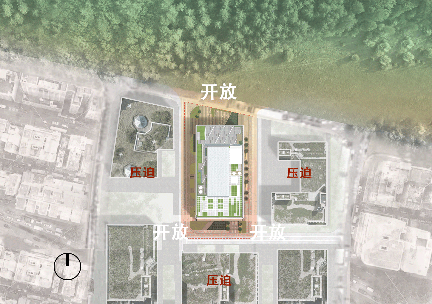 周边环境分析、场地流线